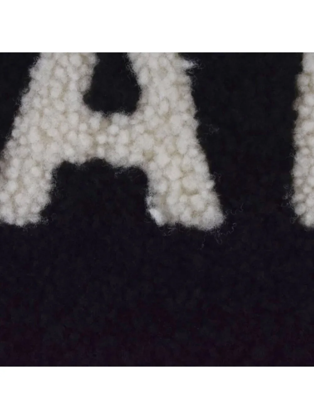Balenciaga Clutch Shearling Fleece Logo Black White